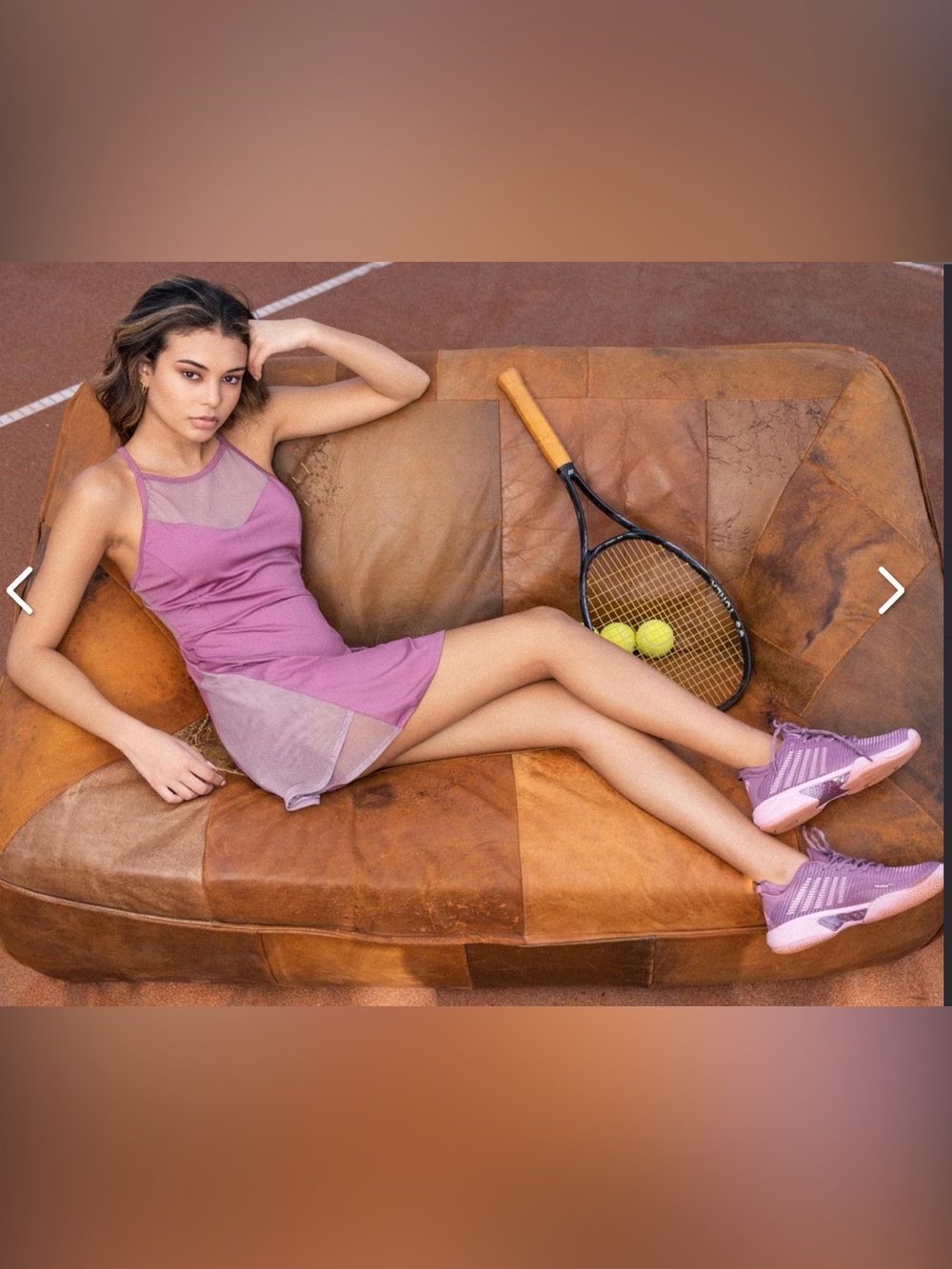 K-Swiss Mauve Mesh-Trim Tennis/Pickleball Athletic Dress